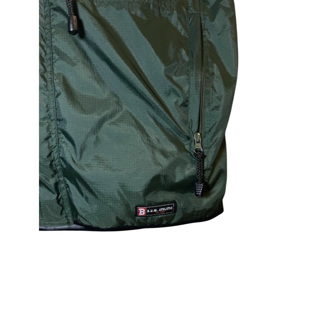 B.U.M. Equipment Green Vest Size Men’s L Windbreaker Pocketed Hiking Zip Up 90’s - Picture 3 of 10